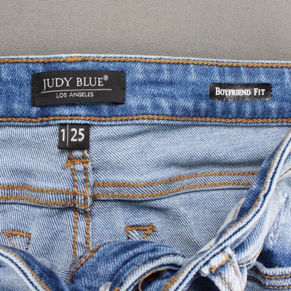 Judy Blue Distressed Skinny Jeans Womens 1/25 Blue Denim Stretch Fit - Picture 2 of 11